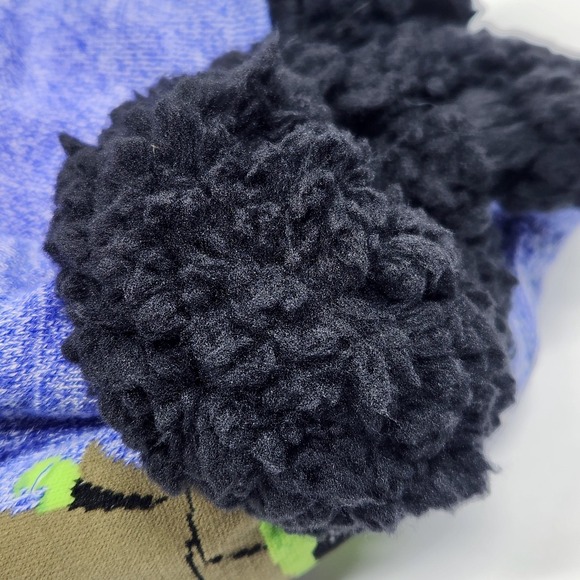 Star Wars Mandalorian Grogu Fuzzy Babba Slipper Socks Womens 9-11 Blue NEW - Picture 7 of 12